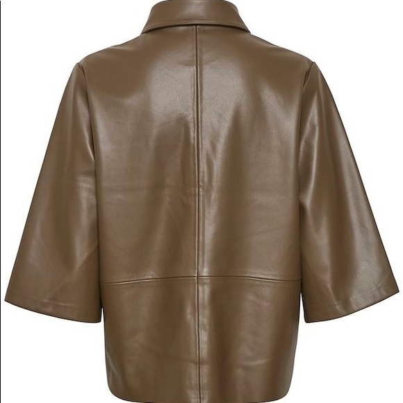 NWOT Soaked in Luxury Marlene Faux Leather Shirt size xs - Picture 7 of 7